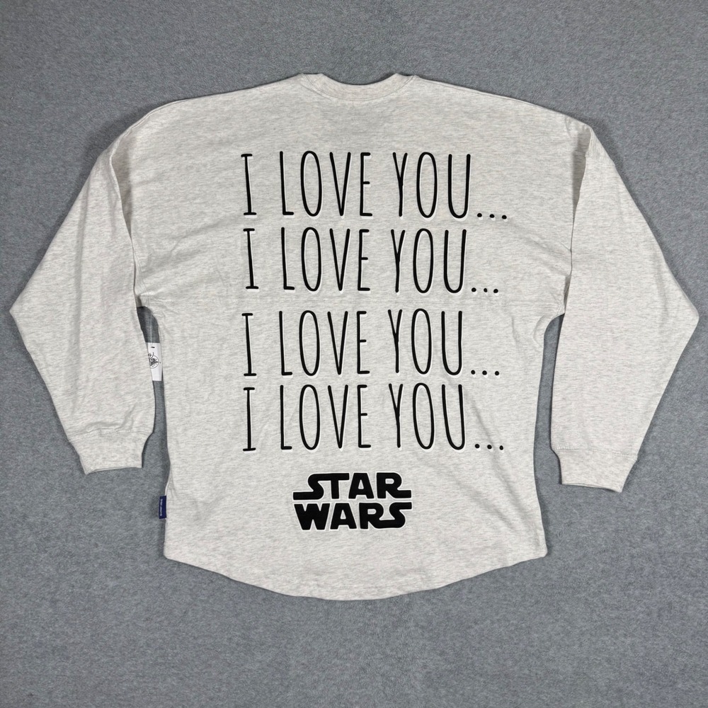 NWT Star Wars Spirit Jersey Shirt Size S I Love You Millennium Falcon Heart - Picture 2 of 9